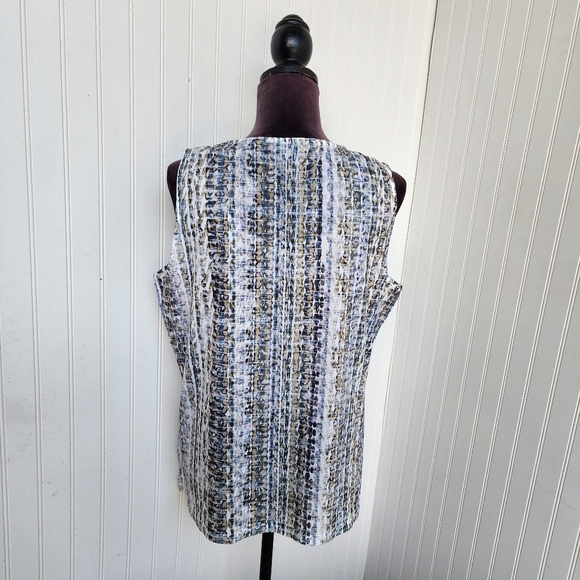 Chico's Multicolored Polyester Saharan Weave Sequin Soft Tank Top Size 2 LARGE - Picture 5 of 9